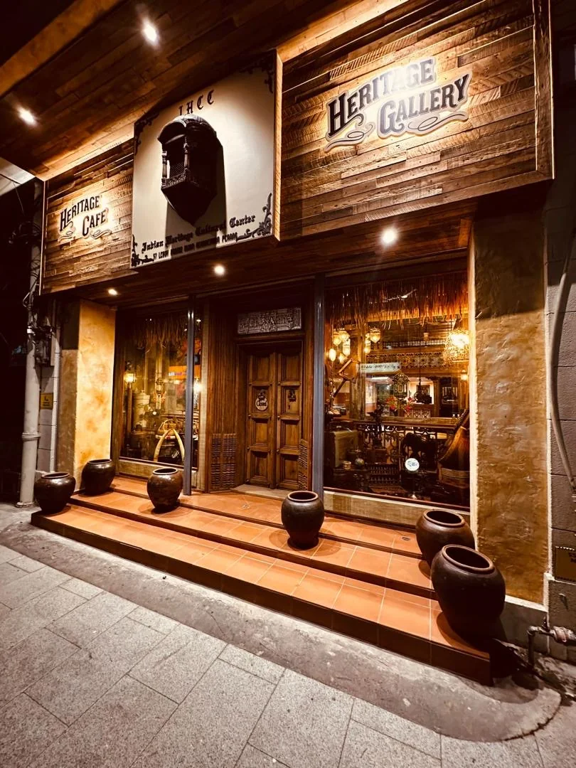 The IHCC heritage shophouse on Lebuh Pantai, lit warmly at night